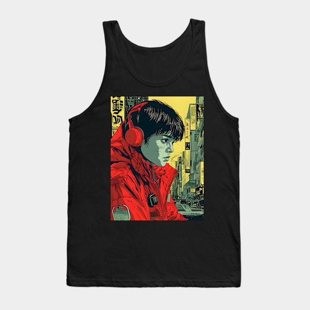 Akira Unleashed: Cyberpunk Masterpiece, Psychic Power Saga, and Fan Art Fusion Tank Top by insaneLEDP